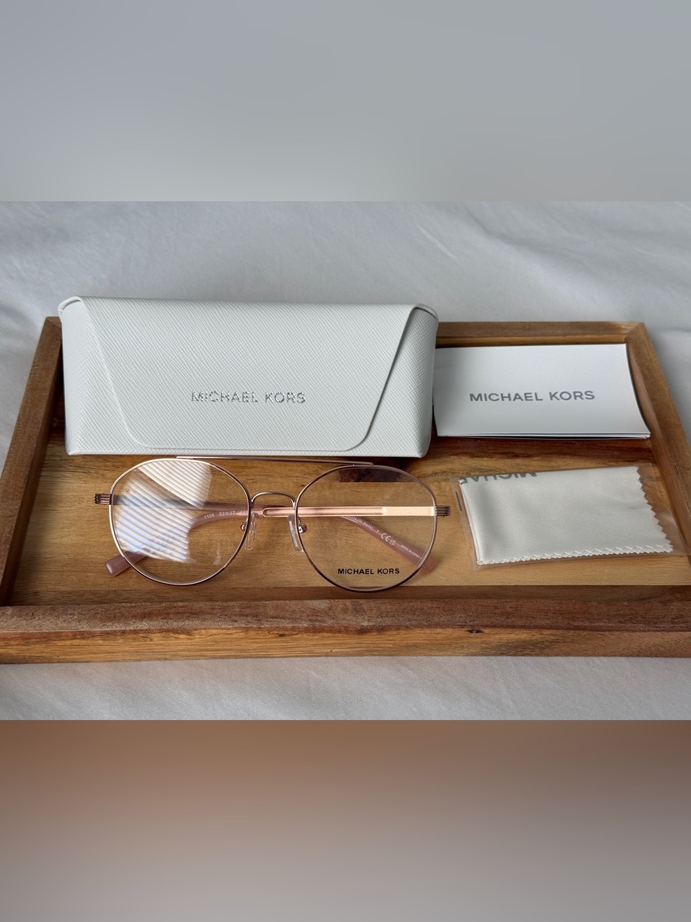 Michael Kors MK Round Rose Gold Eyeglasses Full Set Minimalist